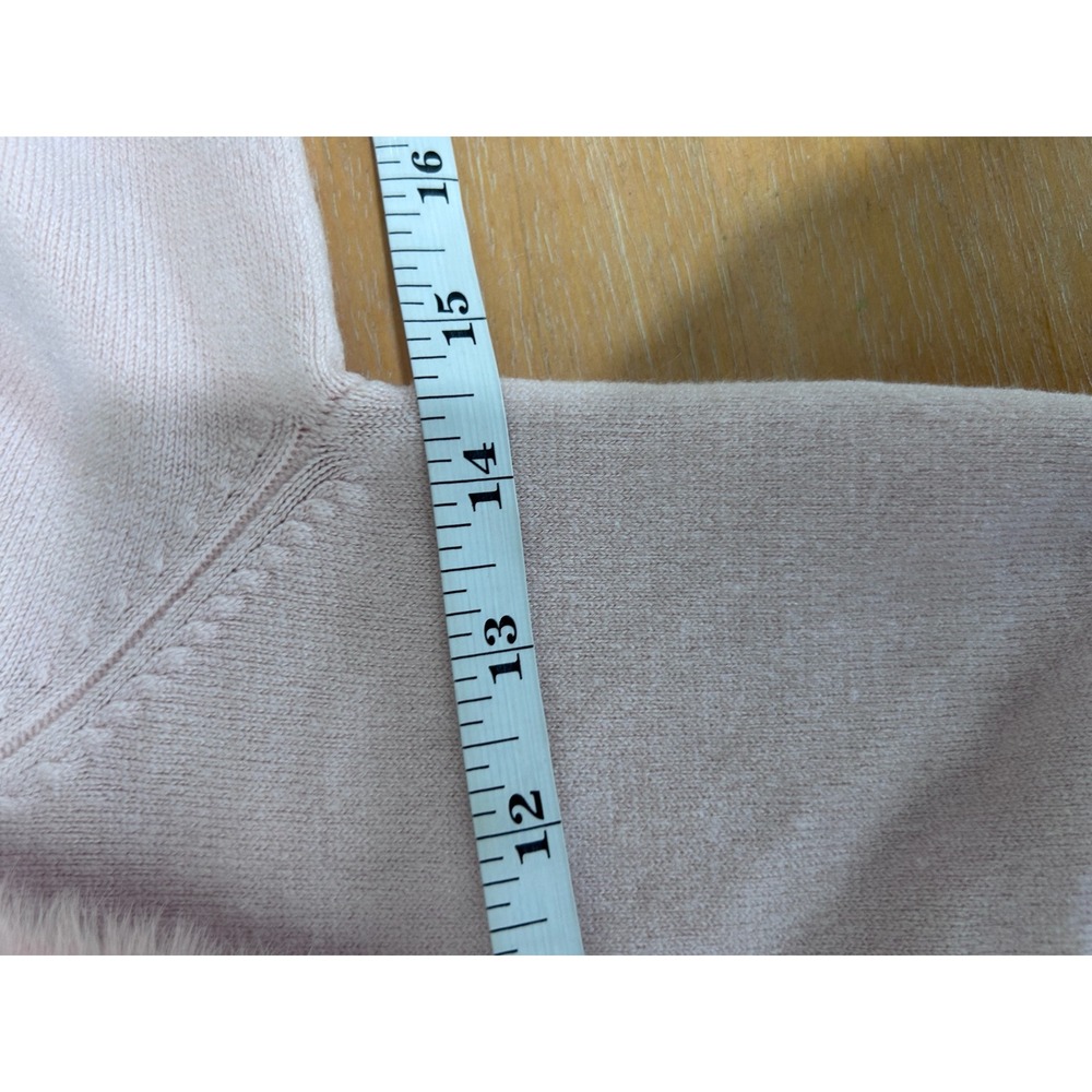 VTG Y2K Rampage Light Pink Faux Fur Collar Cropped Cardigan Small Paris Hilton - Picture 3 of 6